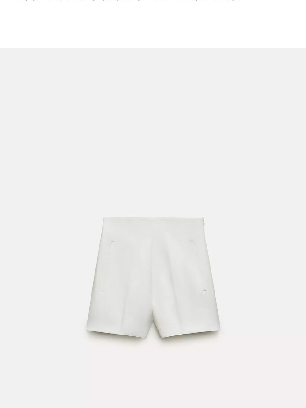 Zara White High-Waist Tailored Shorts